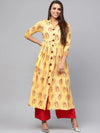 Tribal Print Flared Tassel Kurta