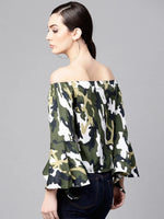 Camaouflage Off-Shoulder Top