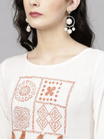 Ombre Block Printed Tasseled Kurta