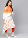 Ombre Cold-Shoulder Block Printed Kurta