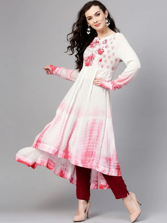 Ombre Floral Block Printed Kurta