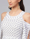 Printed Cold-Shoulder Assorted Kurta