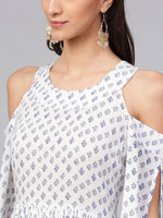 Printed Cold-Shoulder Assorted Kurta