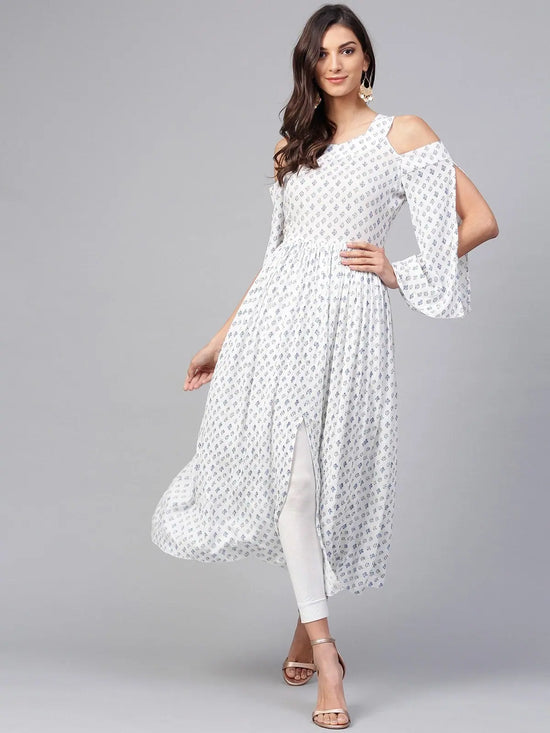 Printed Cold-Shoulder Assorted Kurta