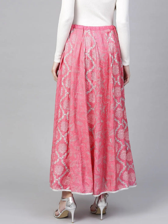 Lotus Inspired Printed Kalidaar Skirt