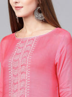 Pink Lotus Inspired Swan Printed Kurta