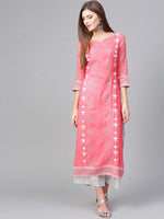 Lotus Inspired V-Neck Printed Kurta