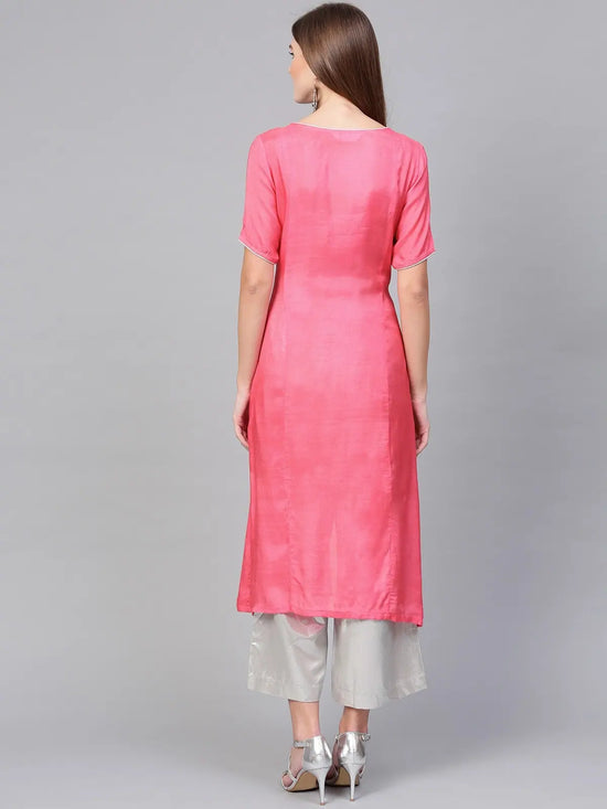 Lotus Inspired Printed Double Slit Kurta