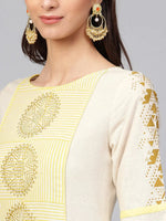 Printed Kurta With Bell Sleeves-PK4222-S