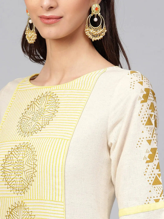 Printed Kurta With Bell Sleeves-PK4222-S