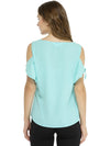 Solid Tie-Up Cold Shoulder Top