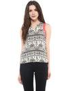 Pannkh Women's Tribal Print Incut Top