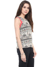 Pannkh Women's Tribal Print Incut Top