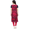 Pannkh Women's Abstract Print Asymmetric Yoke Kurti-PK1111PINK-S