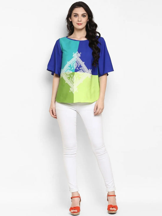 Pannkh Women's Quirky Placement print Top