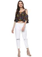 Pannkh Women's Floral Crop Top-PKT5139-XS