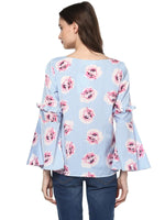 Pannkh Women's Striped Floral Top