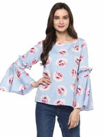 Pannkh Women's Striped Floral Top