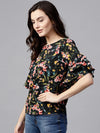 Pannkh Women's Floral Ruffle Top