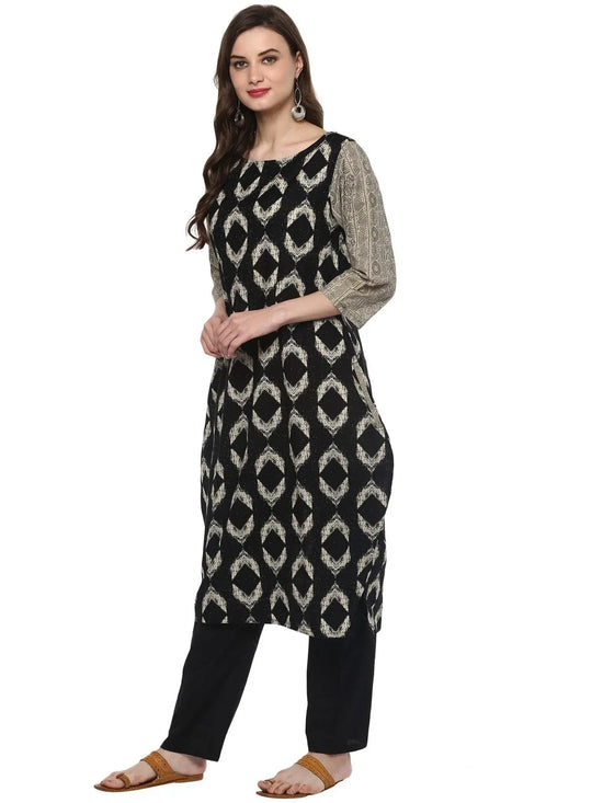 Pannkh Womens Indo Ikat Kurta