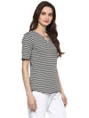 Pannkh Women's Breton Stripe Top With Rings