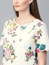 Pannkh Women's Floral Scalloped Top