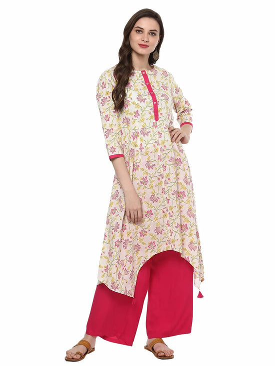 Khadi Floral Printed Kurta