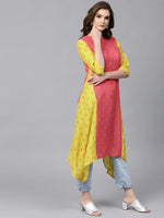 Pannkh Womens Quirky Dipped Kurta