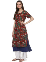 Pannkh Women's Bagru Printed Double Layer Kurta