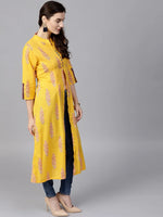 Pannkh Women's Floral Discharge Print Kurta