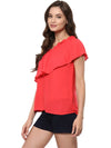 Asymmetric One-Side Frill Top