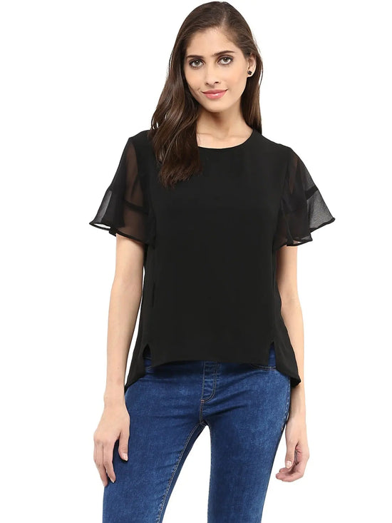 Pannkh Women's Bubble Frill Top