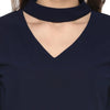 Pannkh Women's Neck Band Cold Shoulder Top-LAT5049-XS