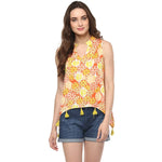 Pannkh Women's Lemon Print Top