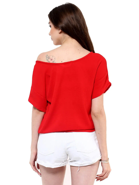 Red Bubble Loose Fit Tunnel Top