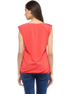 Coral Top With Fake Shoulder-Tab-PKT1003CORAL-XS