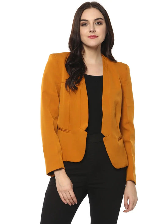 Pannkh Women's Solid Notched Blazer