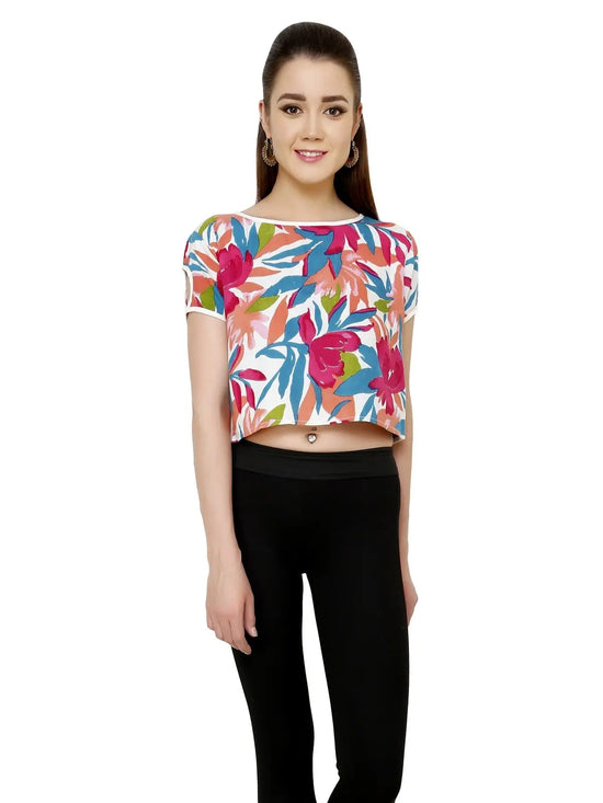 Pannkh Women's Floral Crop Top-PKT3019XS