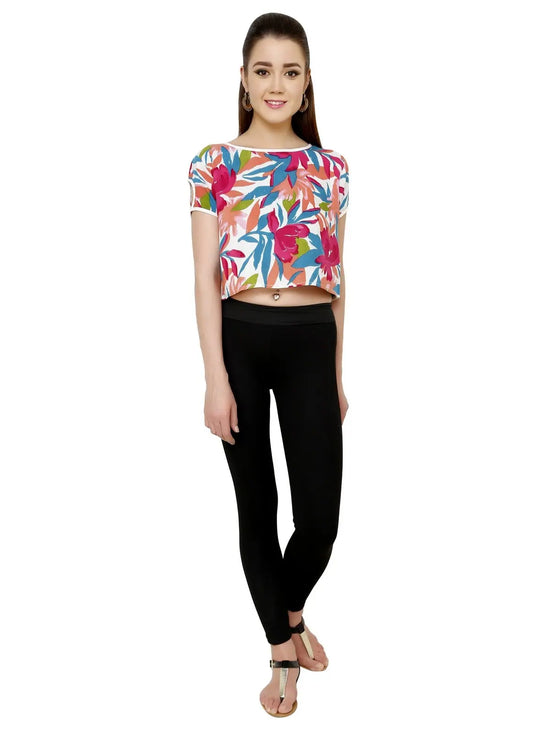 Pannkh Women's Floral Crop Top-PKT3019XS