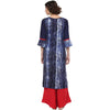 Pannkh Women's Indigo Printed Tassel Kurta