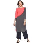 Pannkh Women's Neon Color Block Kurta