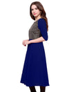 Pannkh Women's Brocade Bodice Kurti-PK1125BLUE-S