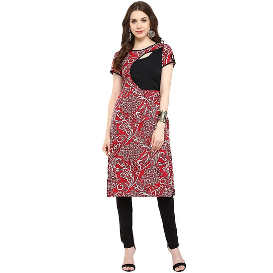 Pannkh Women's Flower Print Kurti