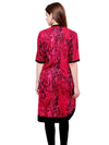 Pannkh Women's Abstract Print Jacket Kurti-PK1116PINK-S