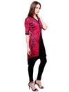 Pannkh Women's Abstract Print Jacket Kurti-PK1116PINK-S