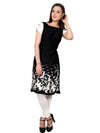 Pannkh Women's Bird Border Print Kurti-PK1094BLACK-S