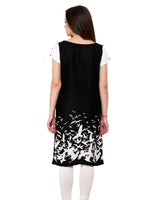 Pannkh Women's Bird Border Print Kurti-PK1094BLACK-S