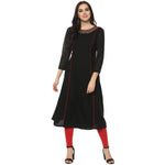 Pannkh Women's Solid Anarkali Brocade Kurta