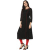 Pannkh Women's Solid Anarkali Brocade Kurta