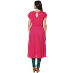 Pannkh Women's Solid Surface Detailed Kurta